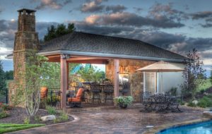 Pool house build by backyard by design KC